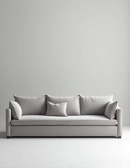 Modular velvet sofa in mist grey