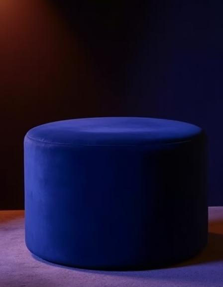 Modern ottoman with luxury fabric